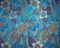 Aqua Blue-Multi Polyester Floral Chinese Brocade Woven Fabric By the Yard